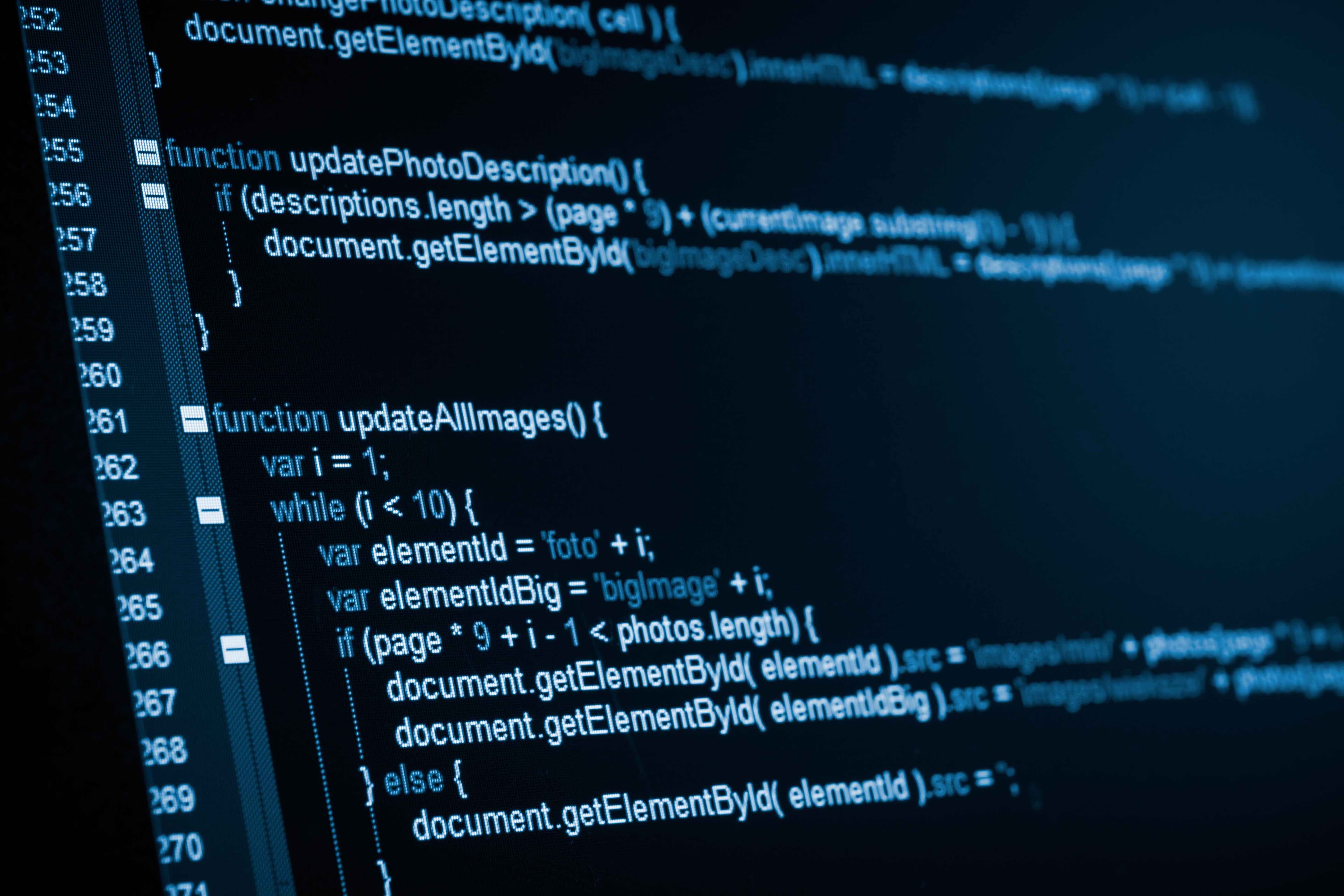 Software code on a development workstation
